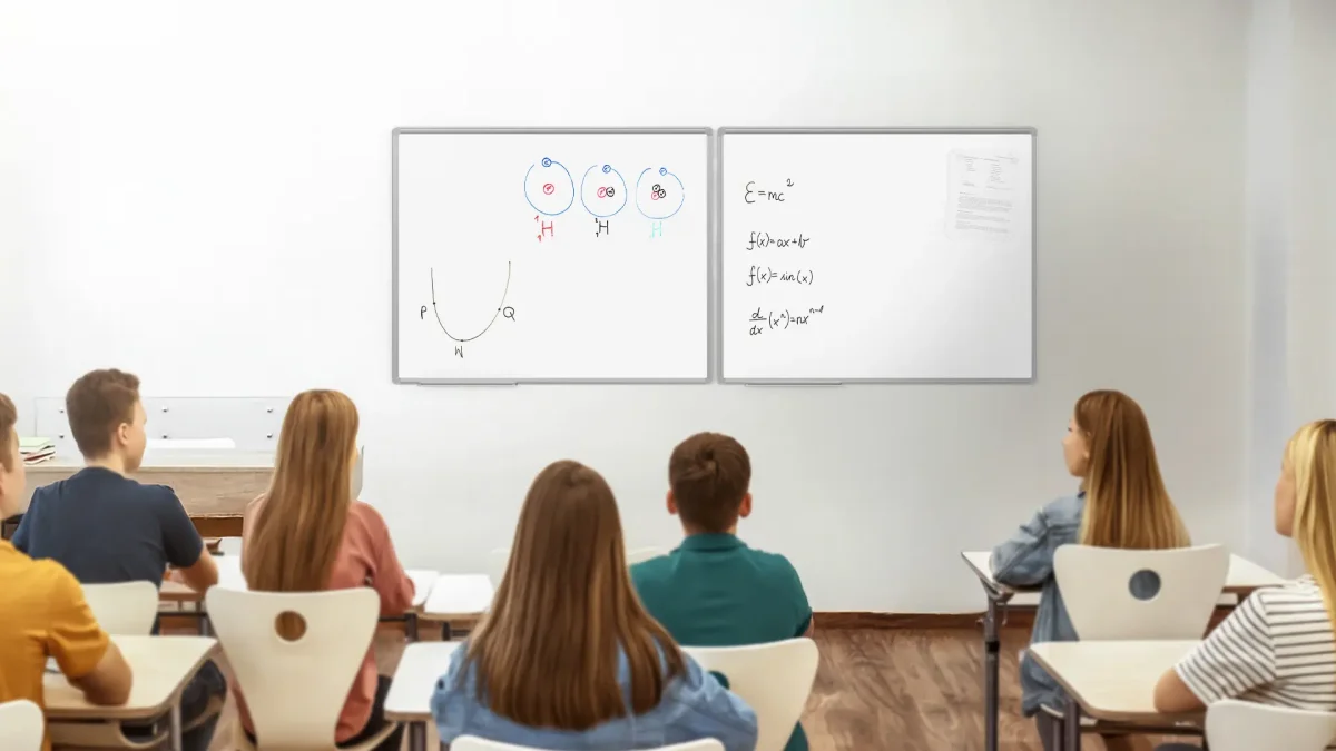 Tableau Blanc Emaillé Magnétique Effaçable à Sec avec Cadre en Aluminium 100x80cm – Image 4